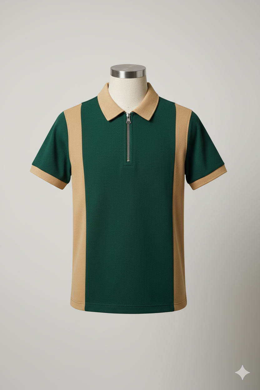 The 'Rio' Color-Block Knit Polo Shirt – Elevated Casual Comfort
