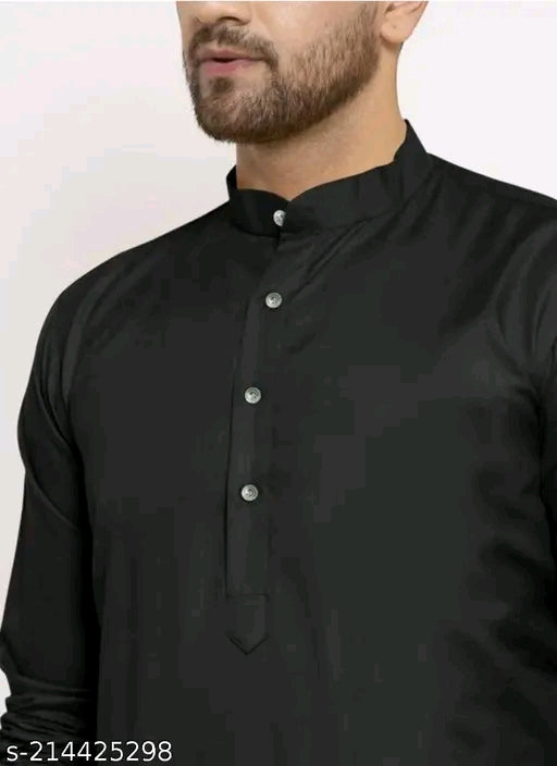 Elegant Black Classic Kurta – Timeless Style for Every Occasion