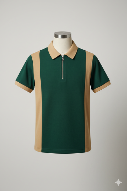 The 'Rio' Color-Block Knit Polo Shirt – Elevated Casual Comfort